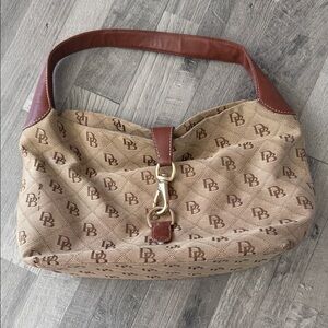 Dooney & Bourke Beige and Brown Hobo Bag